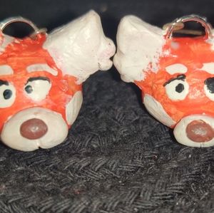 Turning Red inspired baked clay earrings